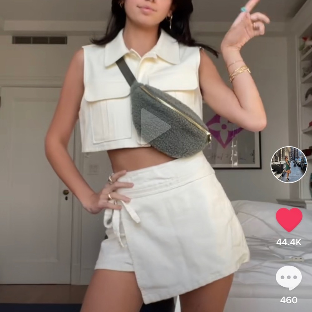 ZARA Utility Vest and Tied Skort Set